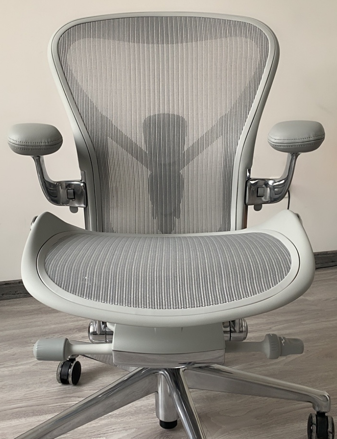 Herman Miller Aeron Chair - Mineral Polished Aluminium base/frame (12 Year Warranty)