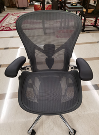 Herman Miller Aeron Chair - Mineral Polished Aluminium base/frame (12 Year Warranty)