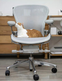 Herman Miller Aeron Chair - Mineral Polished Aluminium base/frame (12 Year Warranty)