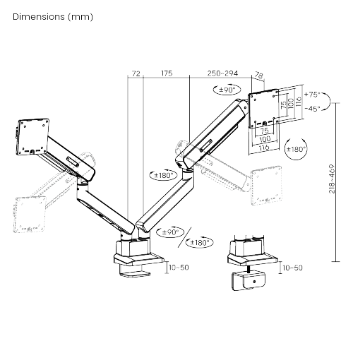 Dual Screen Monitor Arm LDT104-C024