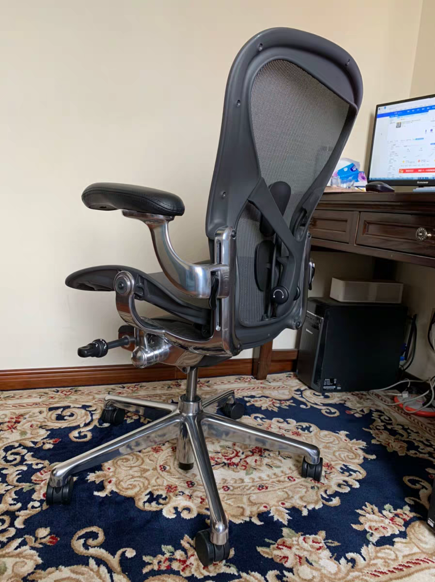Herman Miller Aeron Chair - Mineral Polished Aluminium base/frame (12 Year Warranty)