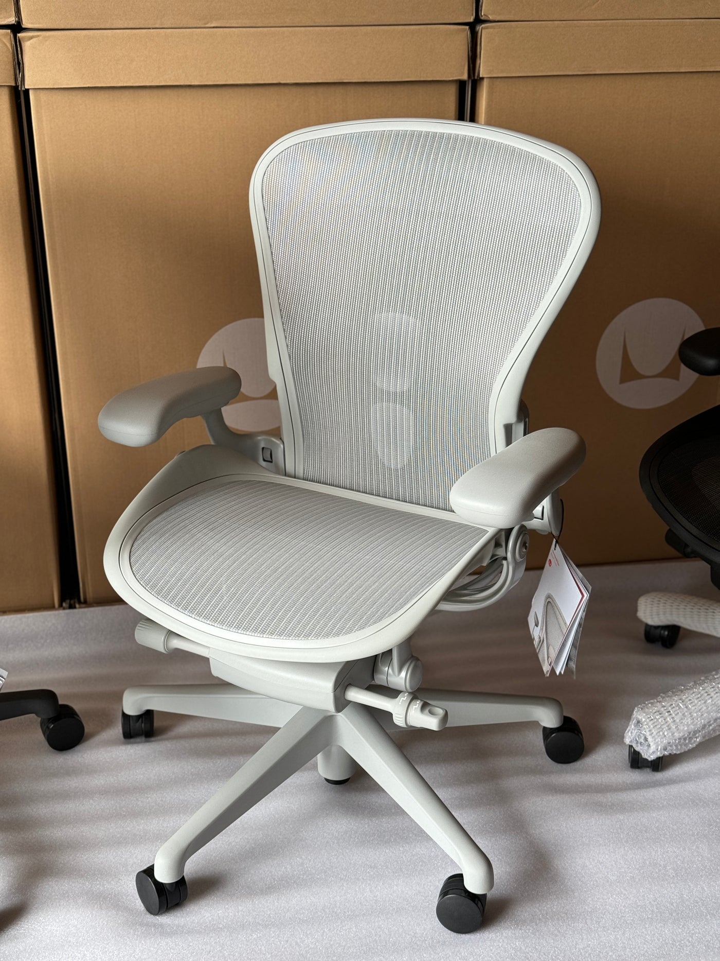 Herman Miller Aeron Chair - Mineral Plastic Base (12 Year Warranty)