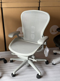 Herman Miller Aeron Chair - Mineral Plastic Base (12 Year Warranty)