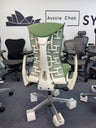 Grass Green / S Fabric / White Frame + Titanium Alloy Base + Carpet Castors