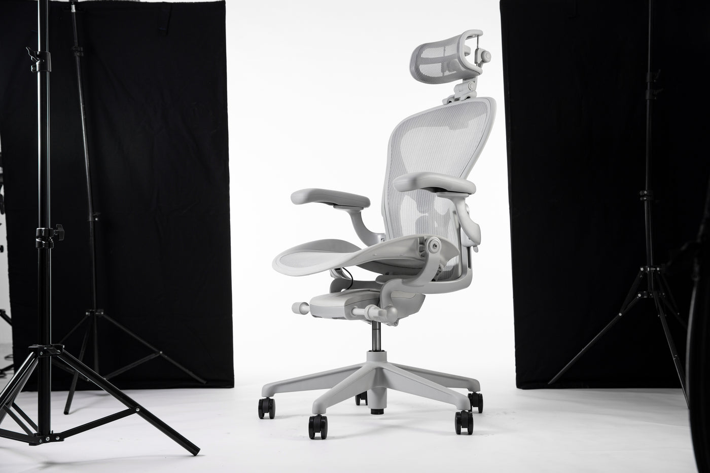 Herman Miller Aeron Chair - Mineral Plastic Base (12 Year Warranty)