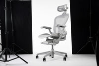 Herman Miller Aeron Chair - Mineral Plastic Base (12 Year Warranty)