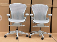 Herman Miller Aeron Chair - Mineral Plastic Base (12 Year Warranty)