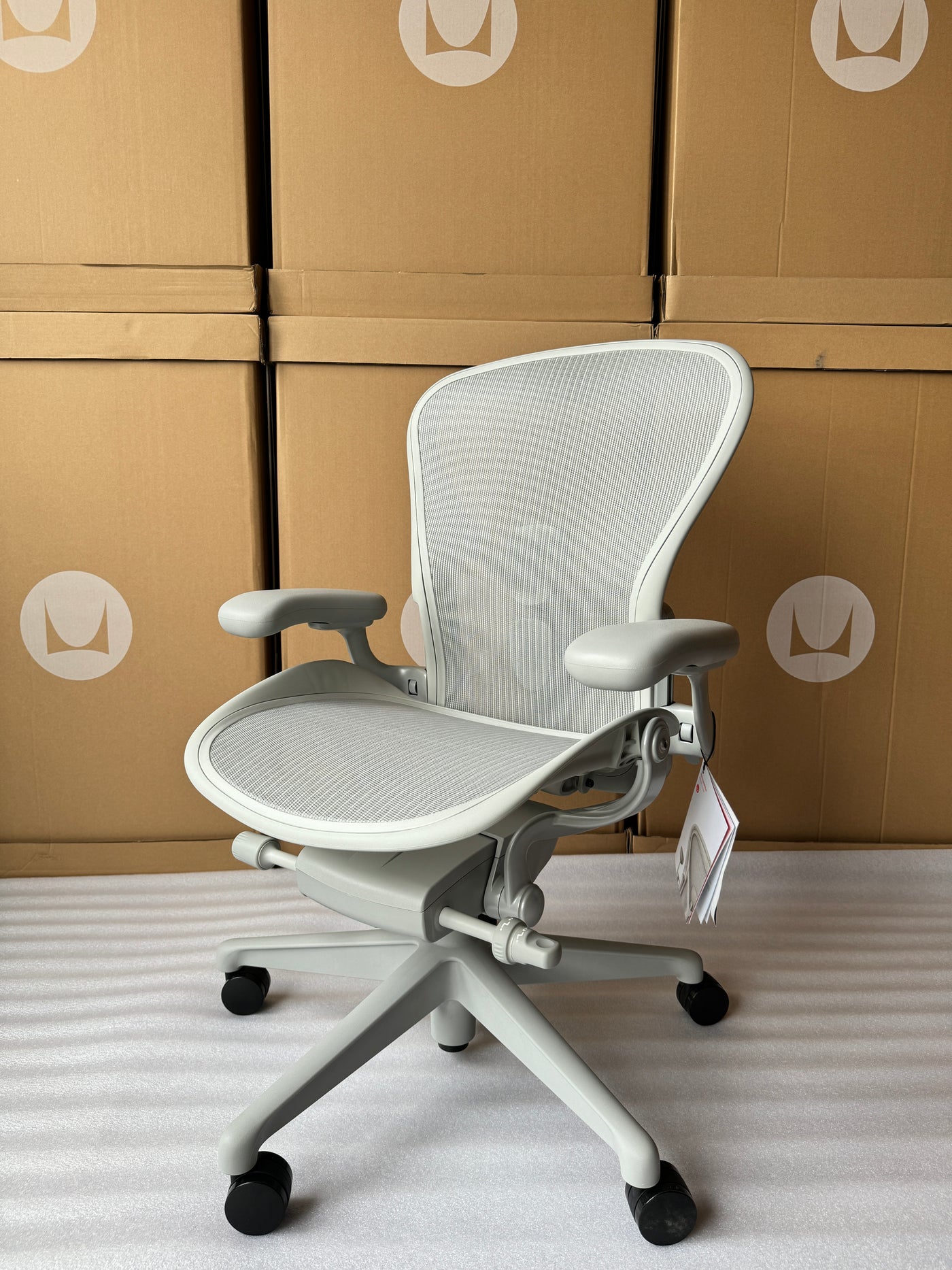Herman Miller Aeron Chair - Mineral Plastic Base (12 Year Warranty)