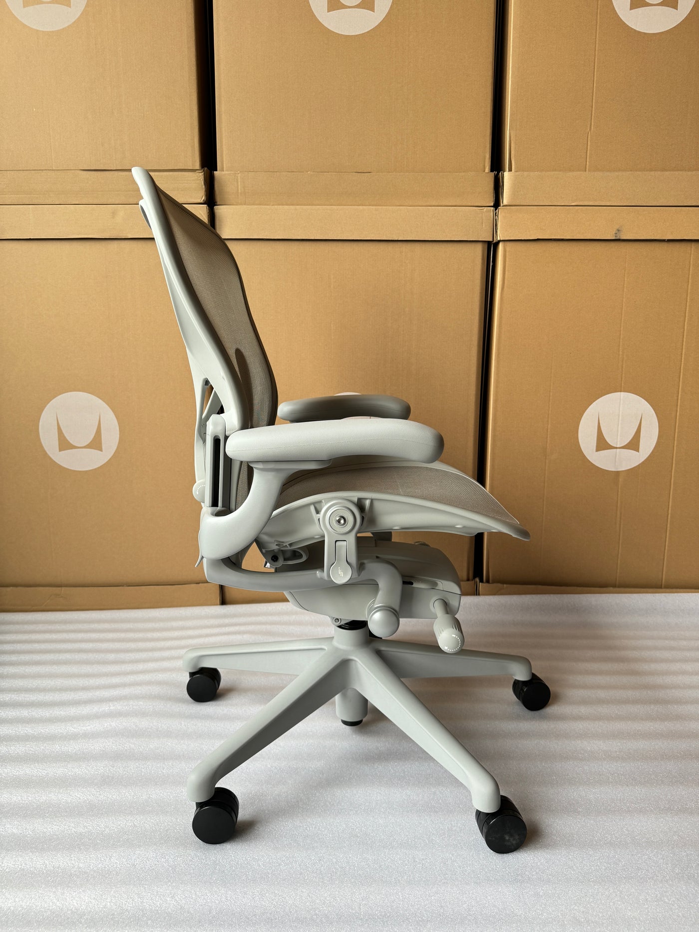 Herman Miller Aeron Chair - Mineral Plastic Base (12 Year Warranty)