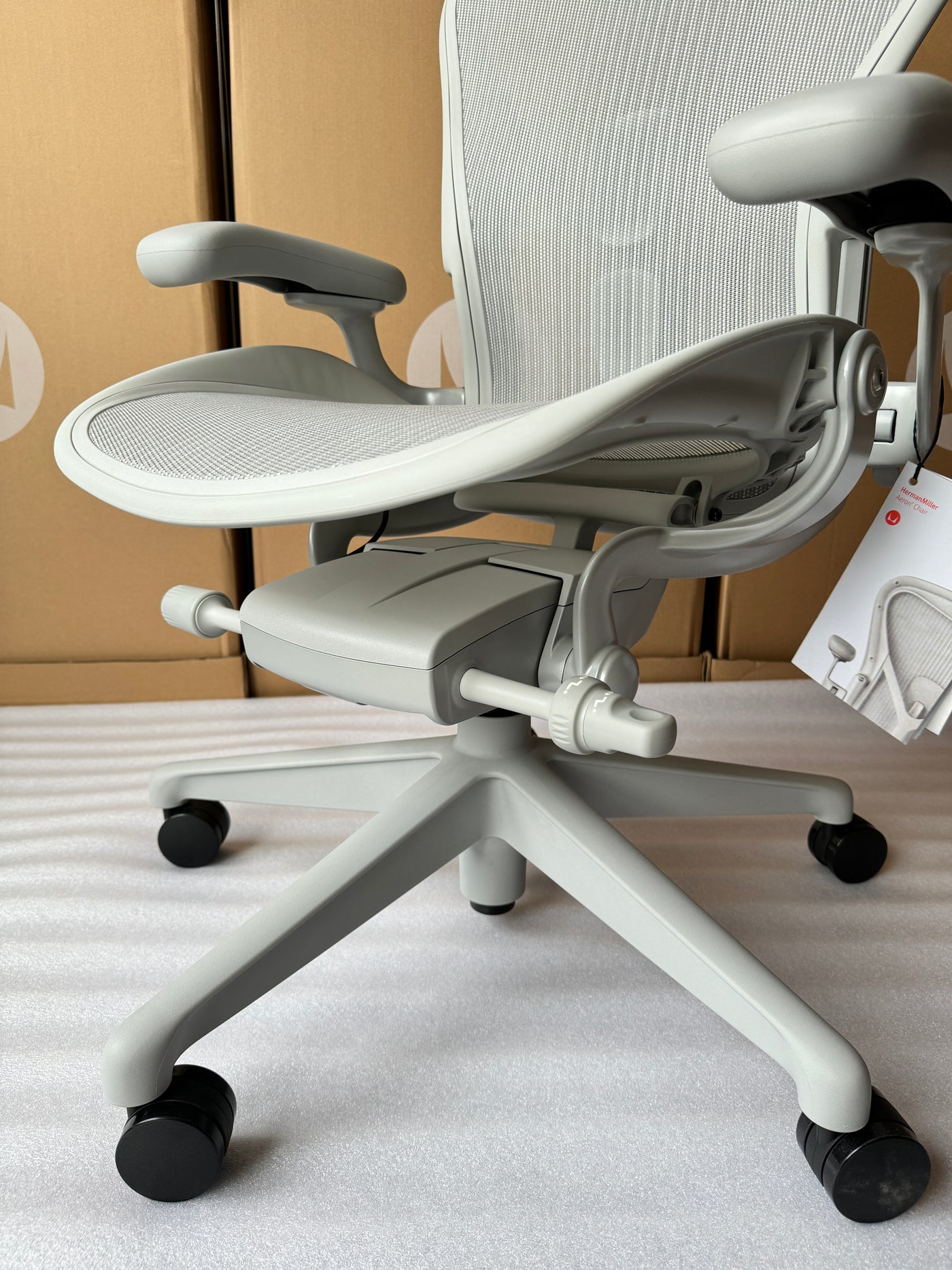 Herman Miller Aeron Chair - Mineral Plastic Base (12 Year Warranty)