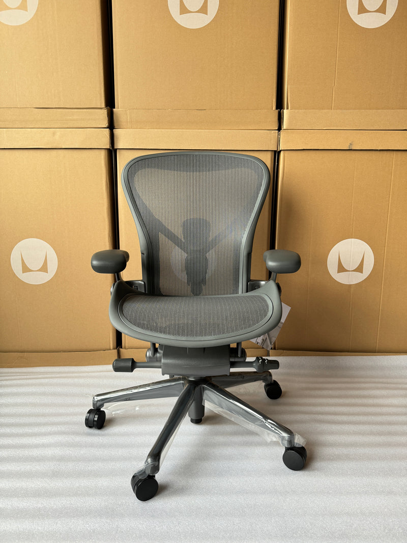 Herman Miller Aeron Remastered Chair - Carbon (1 Year Warrranty)