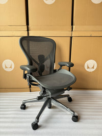 Herman Miller Aeron Remastered Chair - Carbon (1 Year Warrranty)