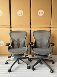 Herman Miller Aeron Remastered Chair - Carbon (1 Year Warrranty)
